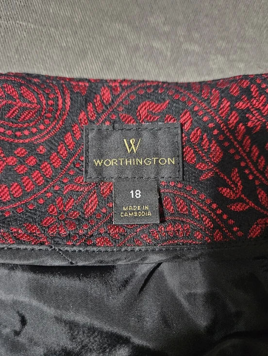 NWT! Worthington Metallic Paisley Skirt Size 18 - Picture 4 of 6